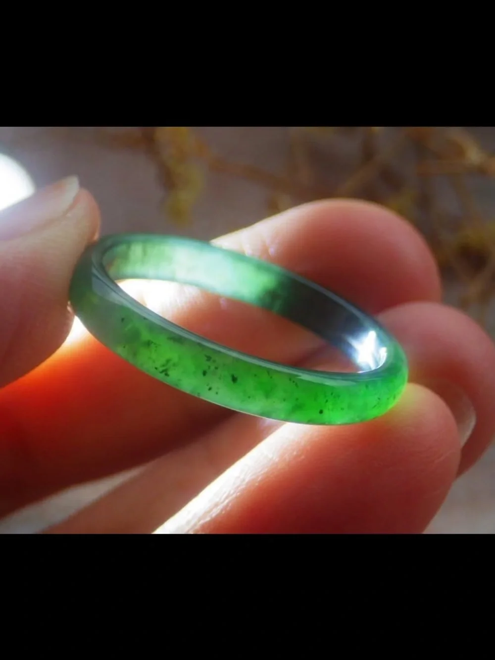 Certificate Jadeite Jewelry Jade luck Green thin Ring Size10.25